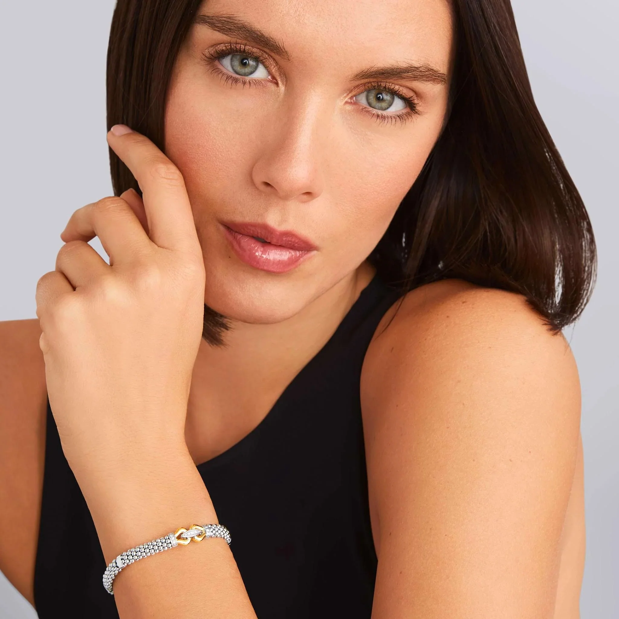 Two-Tone Caviar Buckle Diamond Bracelet | 9mm - Image 3