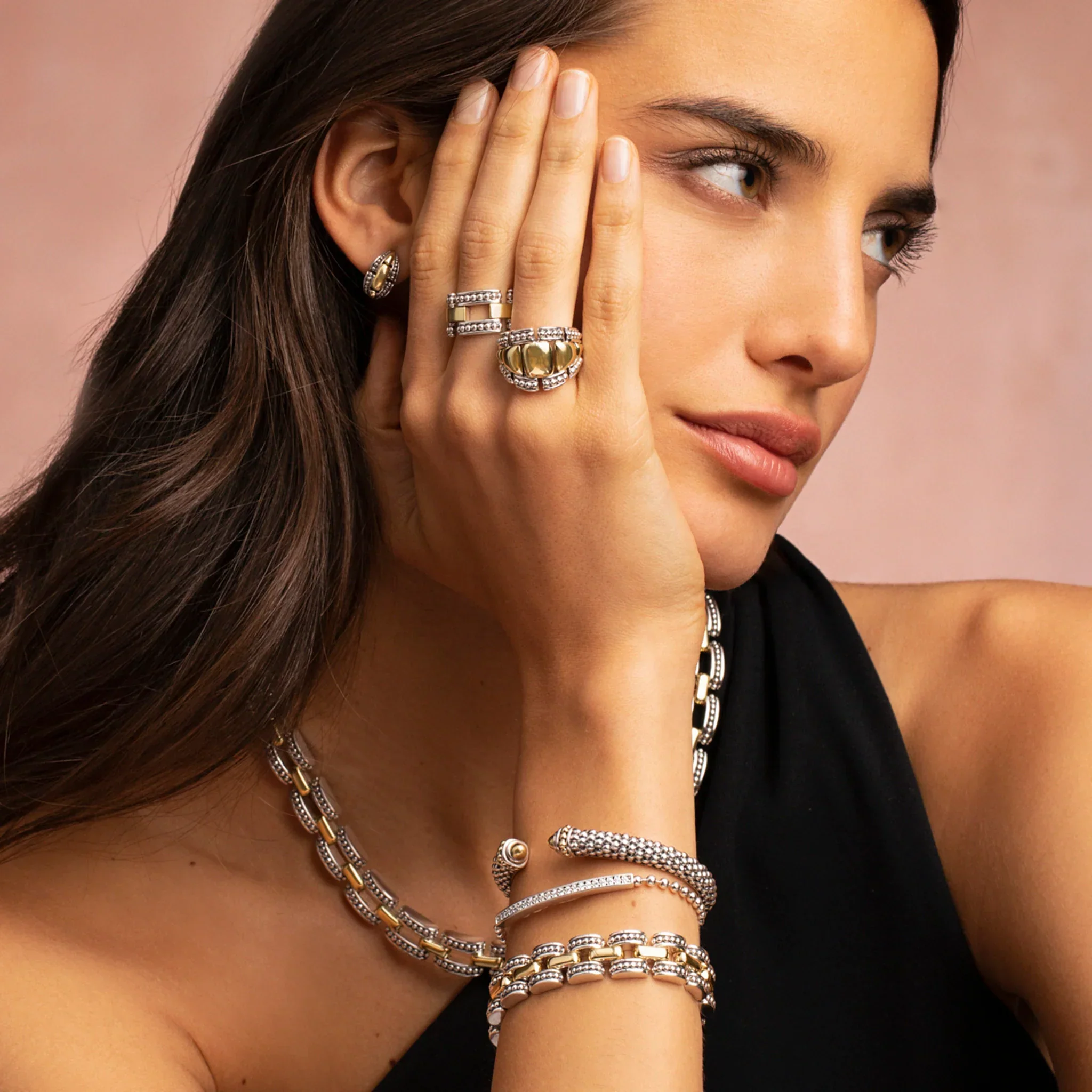 Two-Tone Caviar Link Bracelet - Image 2