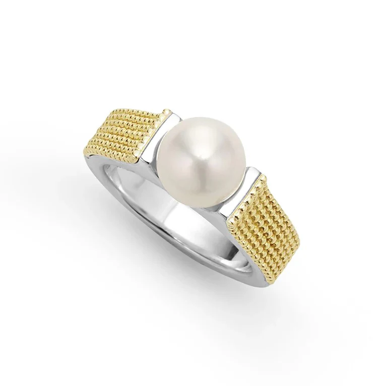 Two-Tone Caviar Pearl Ring - Image 3