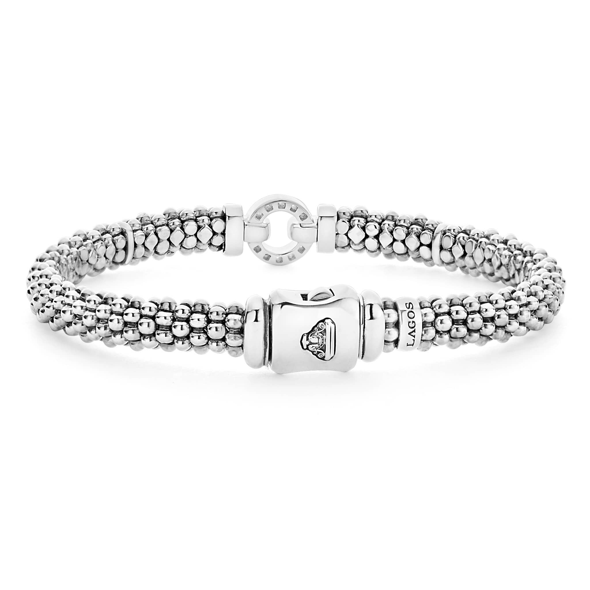 Two-Tone Diamond Circle Caviar Bracelet | 6mm - Image 2