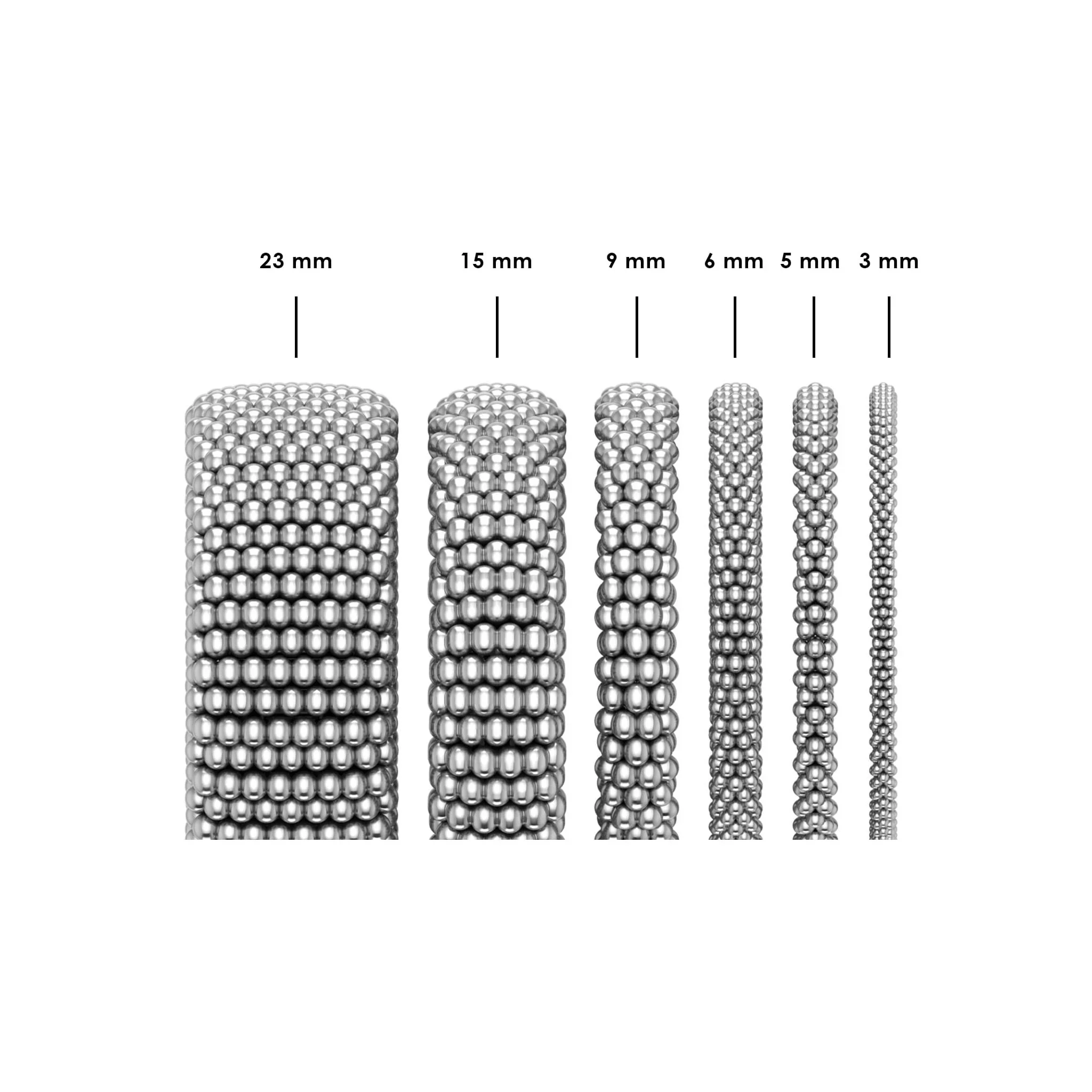 Two-Tone Interlocking Caviar Bracelet | 9mm - Image 4