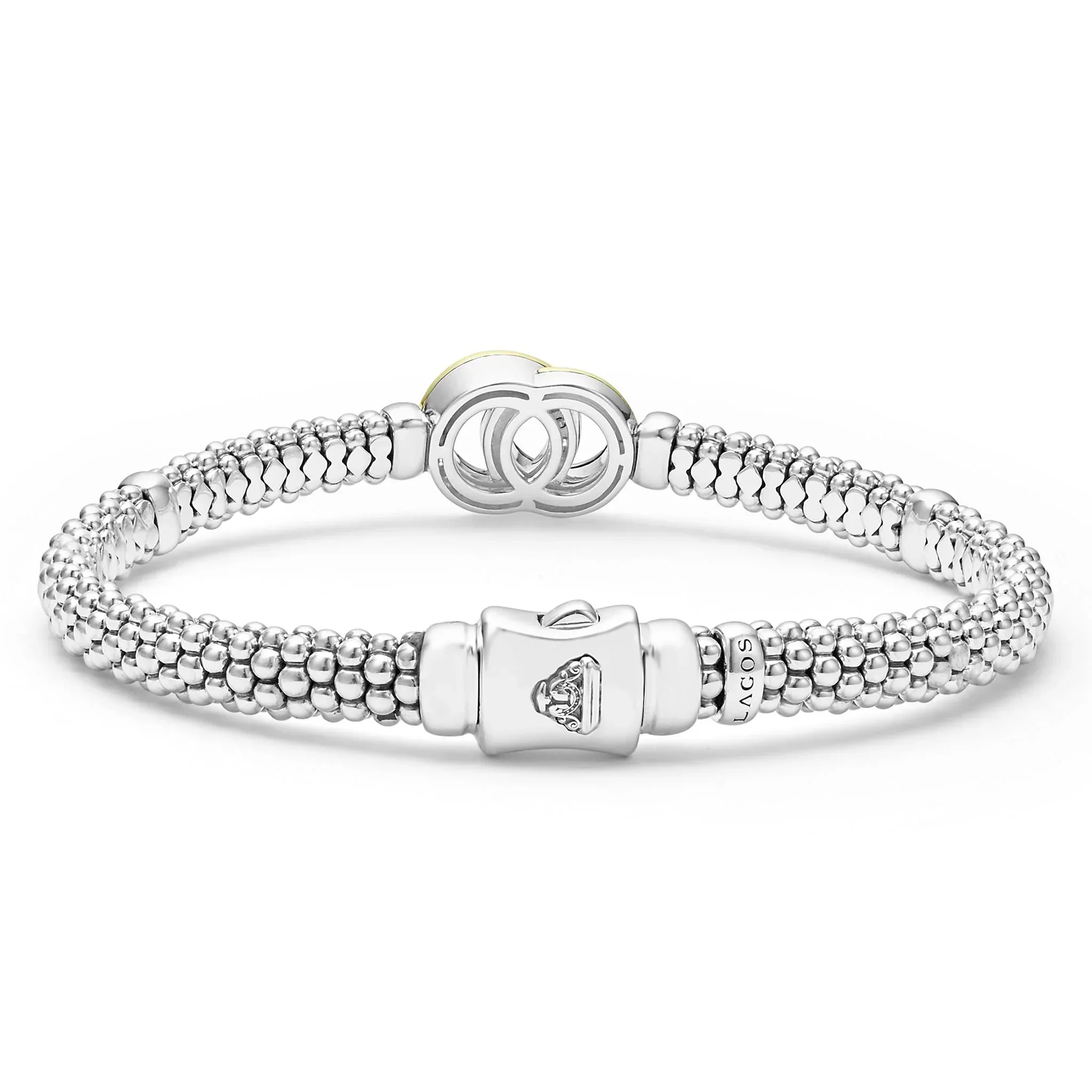 Two-Tone Interlocking Diamond Caviar Bracelet | 6mm - Image 3