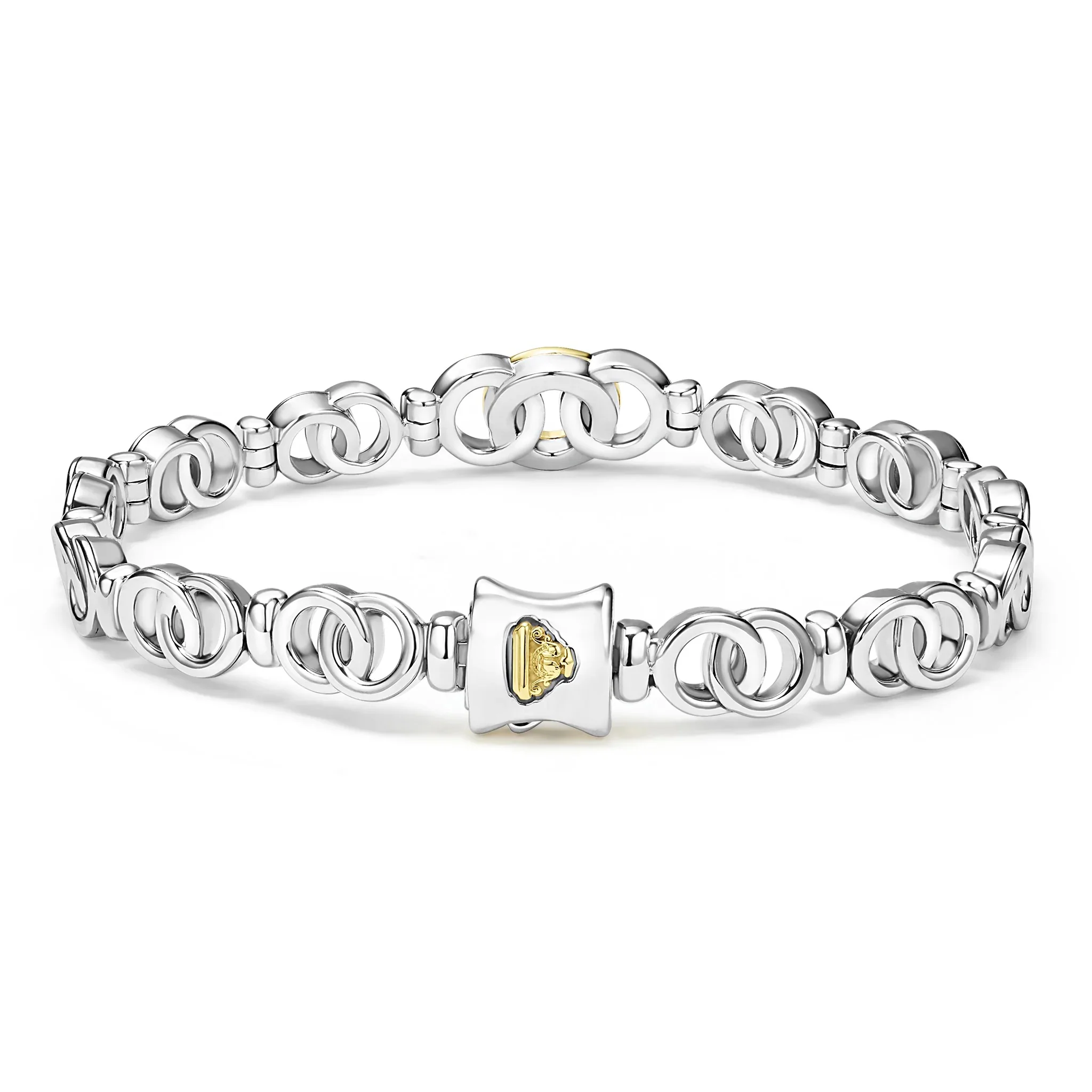 Two-Tone Interlocking Diamond Link Bracelet - Image 2