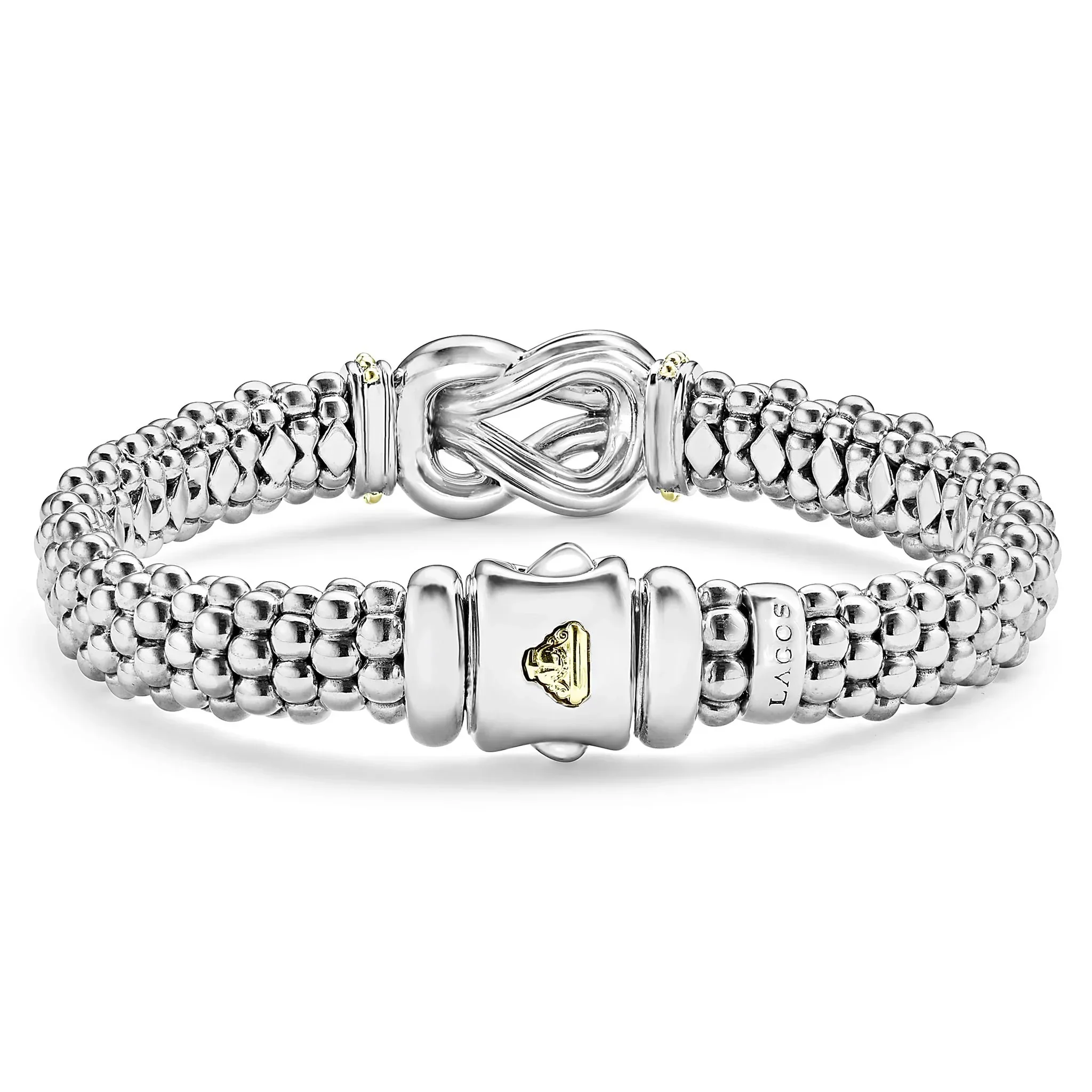 Two-Tone Knot Caviar Diamond Bracelet | 9mm - Image 3