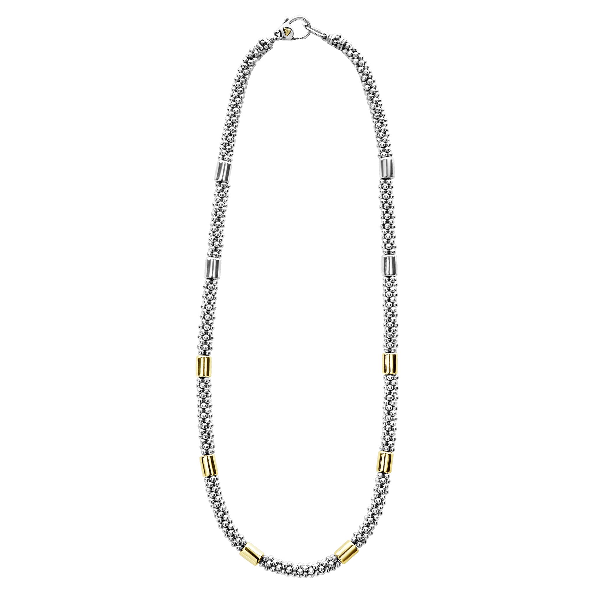 Two-Tone Station Caviar Necklace | 5mm - Image 3