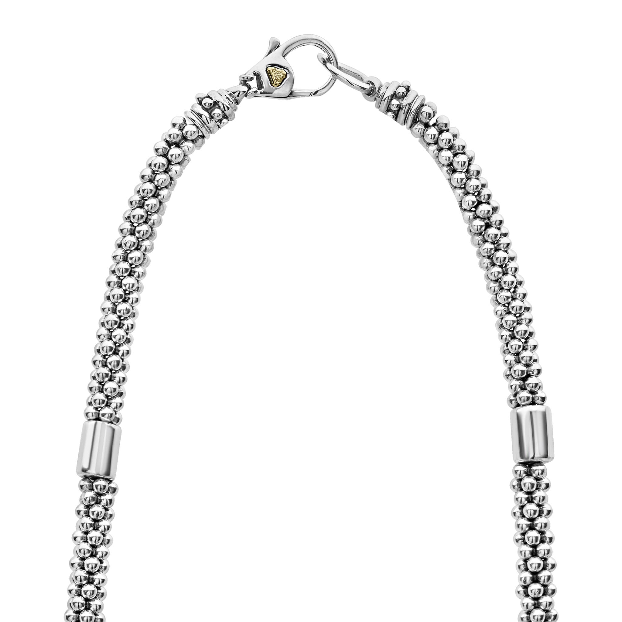 Two-Tone Station Caviar Necklace | 5mm - Image 4