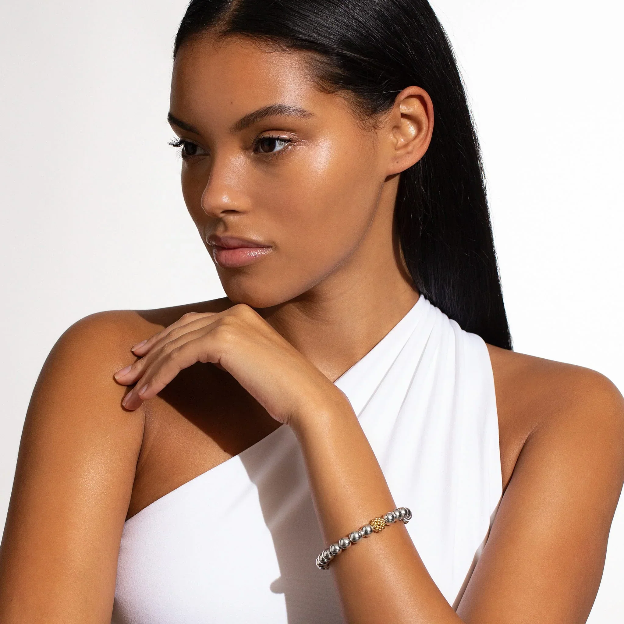 Two-Tone Stretch Bead Bracelet - Image 2