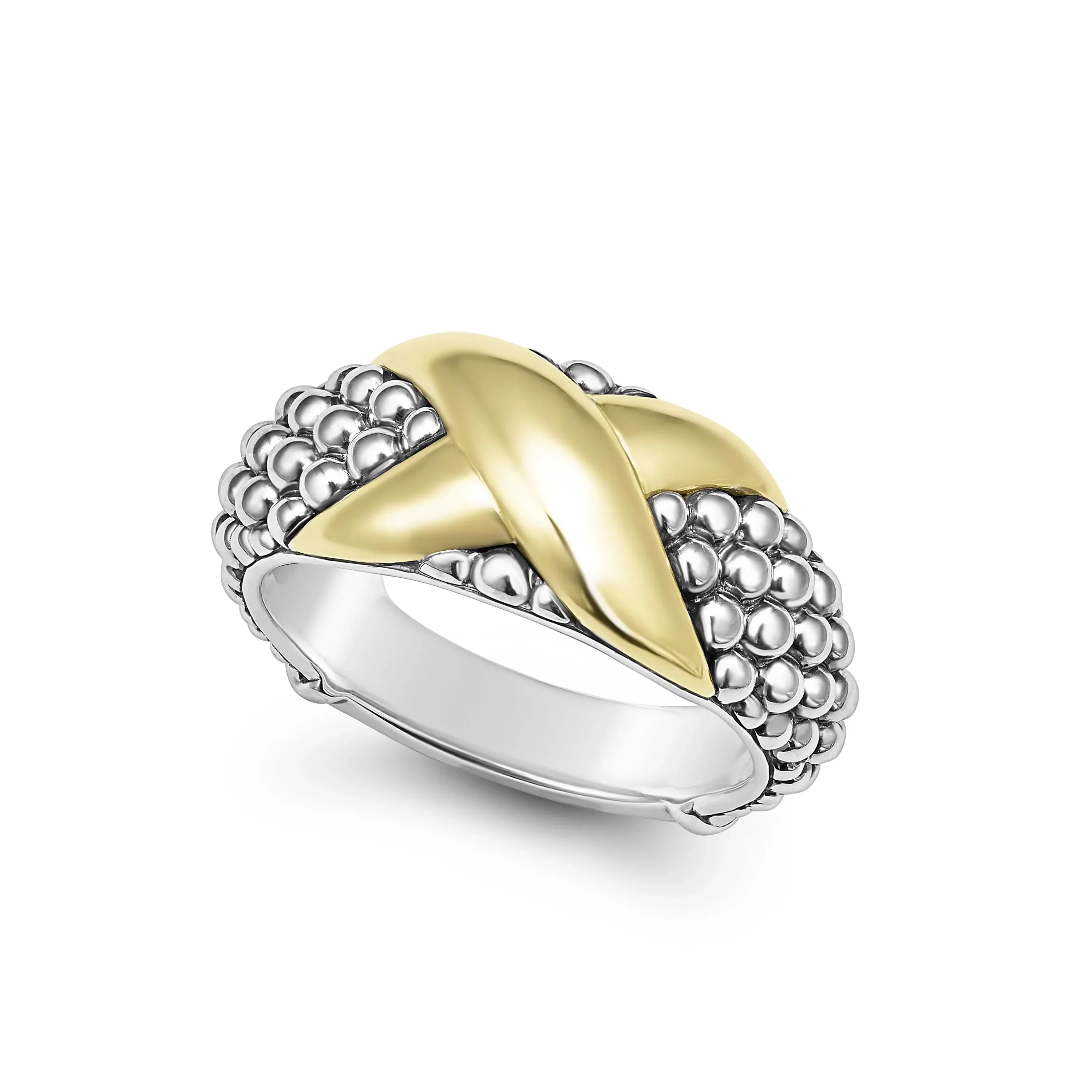 Two-Tone X Caviar Ring - Image 3
