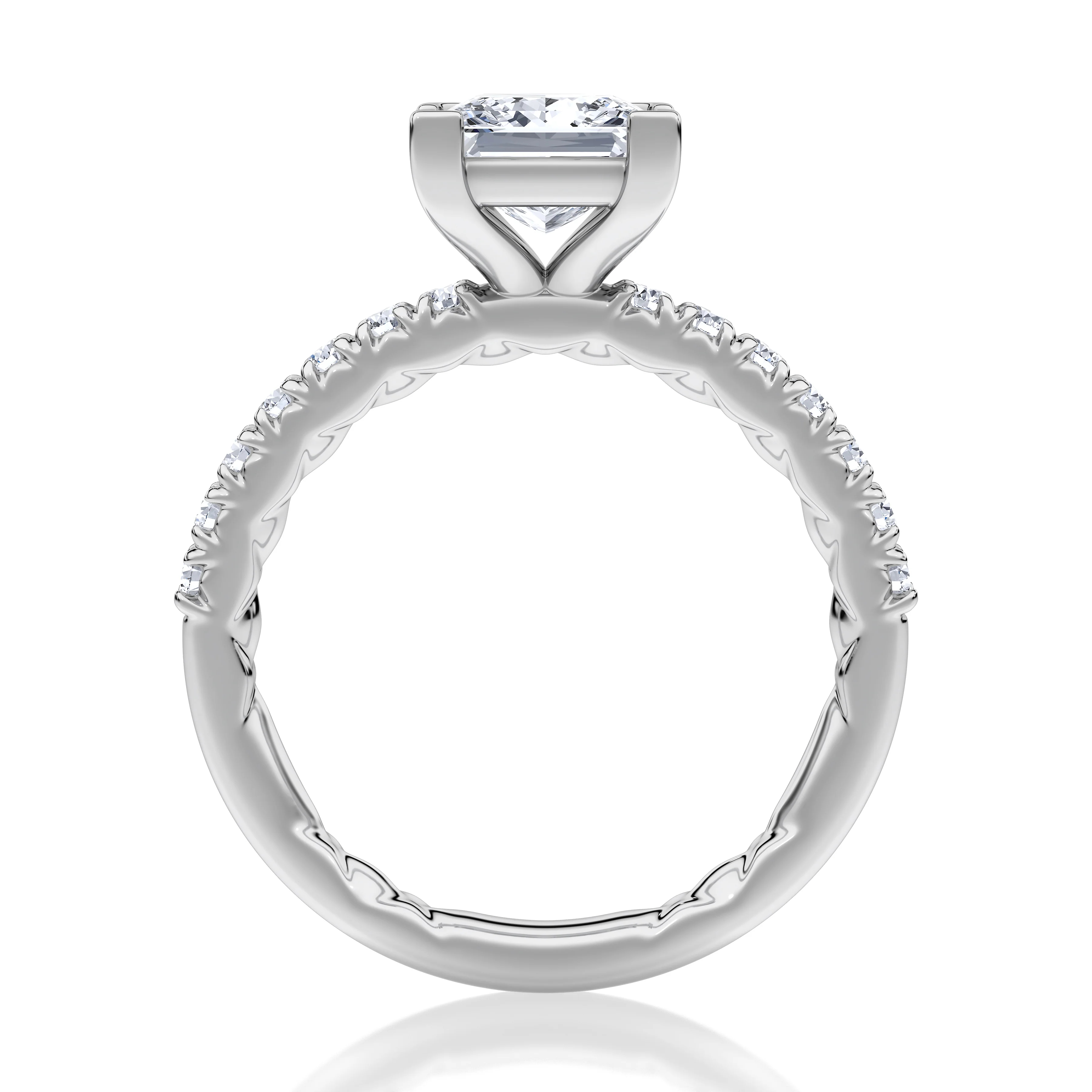 V-Tip Prong Princess Cut Diamond Engagement Ring - Image 2