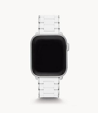 White and Stainless Silicone-Wrapped Bracelet Band for Apple Watch® - Image 2