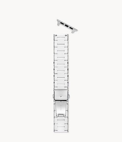 White and Stainless Silicone-Wrapped Bracelet Band for Apple Watch® - Image 3