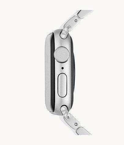 White and Stainless Silicone-Wrapped Bracelet Band for Apple Watch® - Image 5