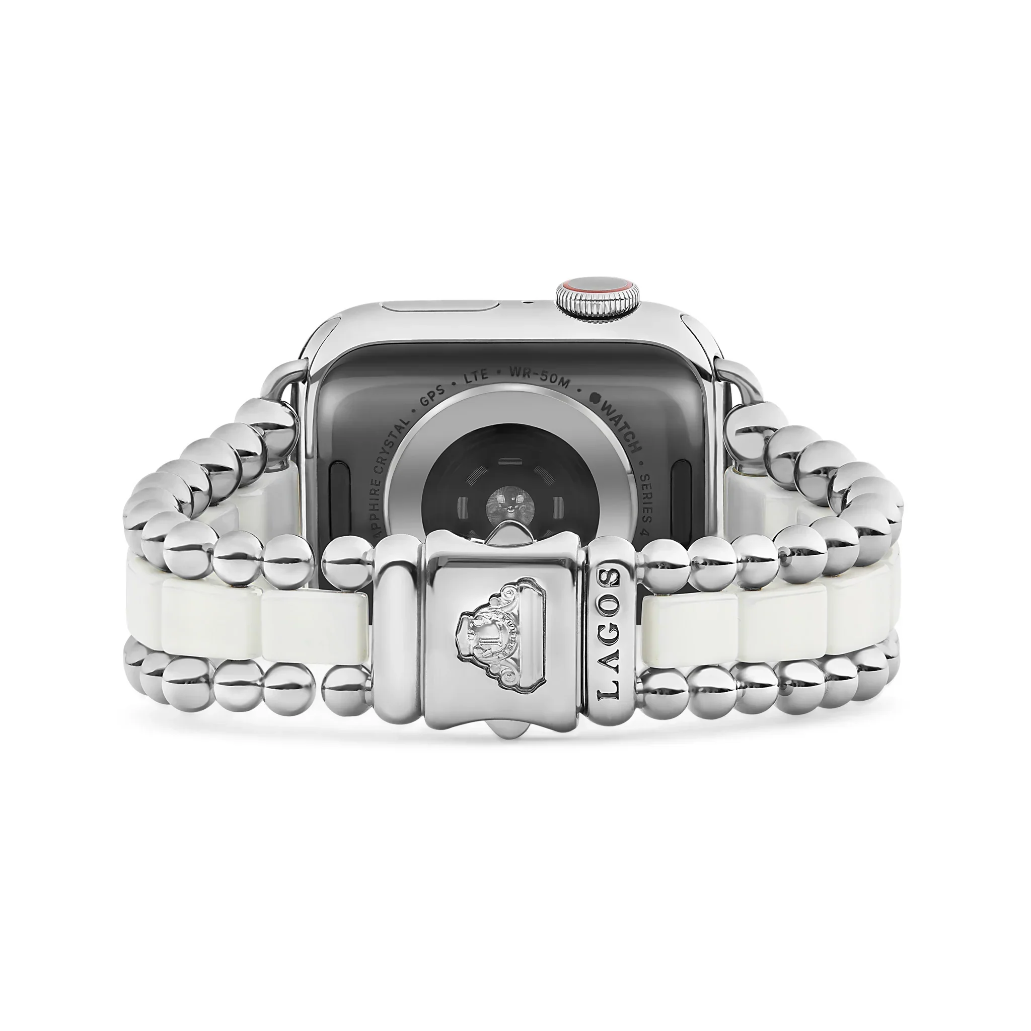 White Ceramic and Stainless Steel Watch Bracelet-38-45mm - Image 2