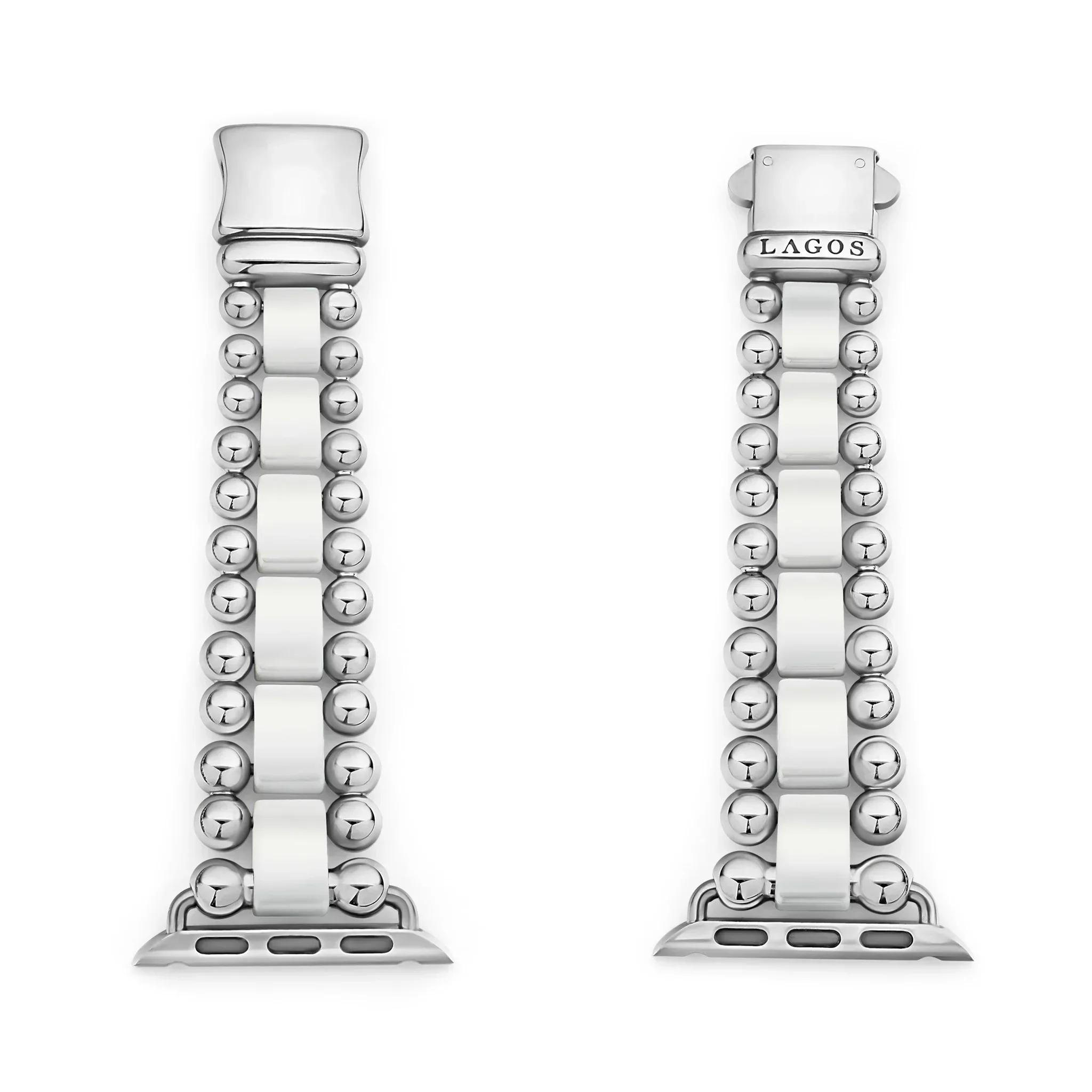 White Ceramic and Stainless Steel Watch Bracelet-38-45mm - Image 4