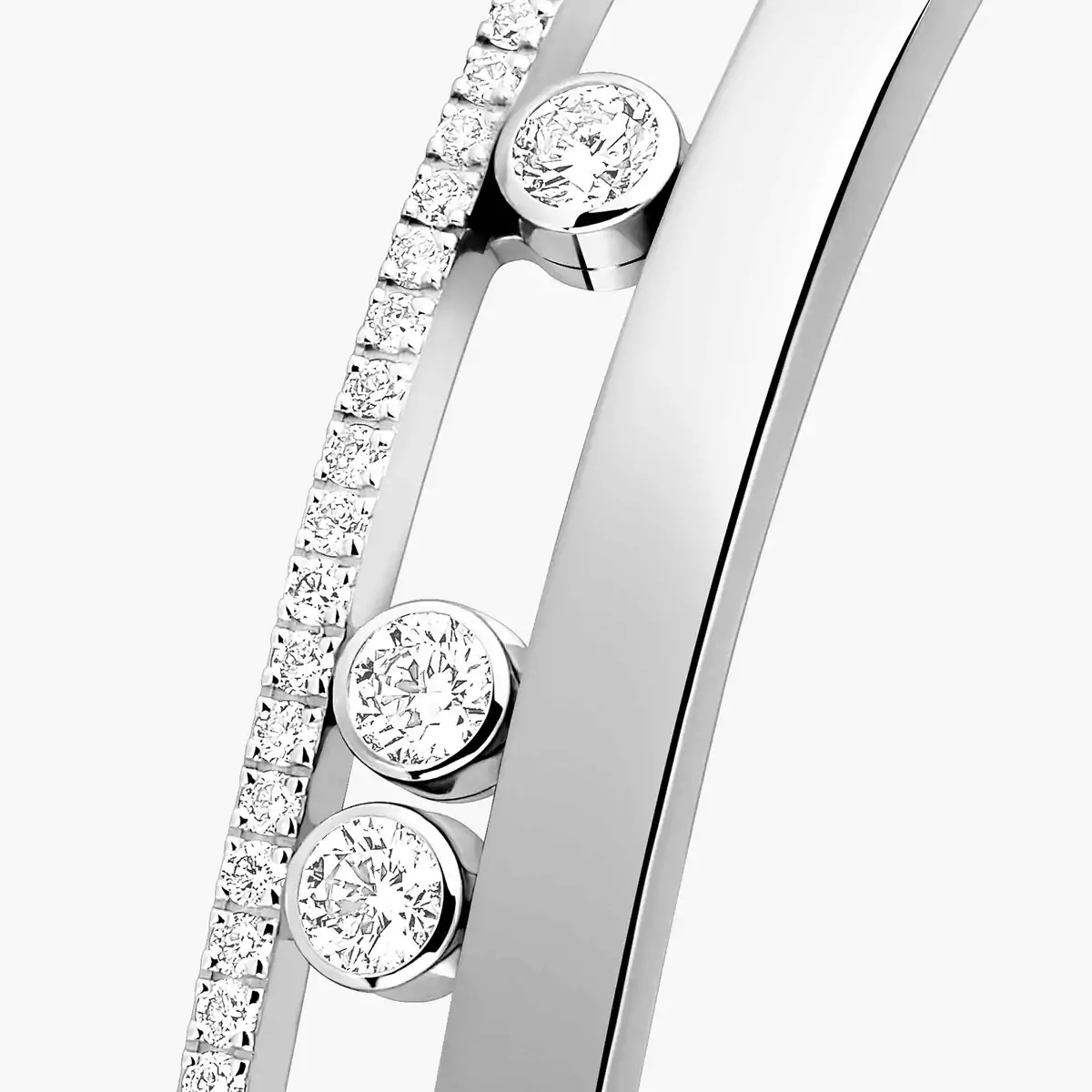 0.72ctw White Gold Diamond Bangle Bracelet - Image 2