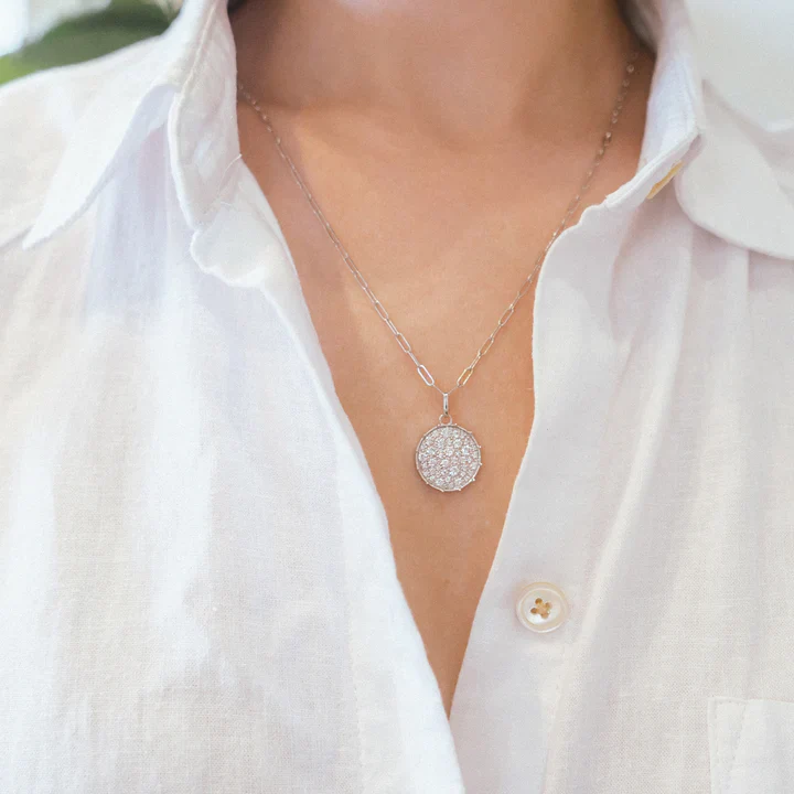20" 14K White Gold Paper Clip Necklace - Image 2