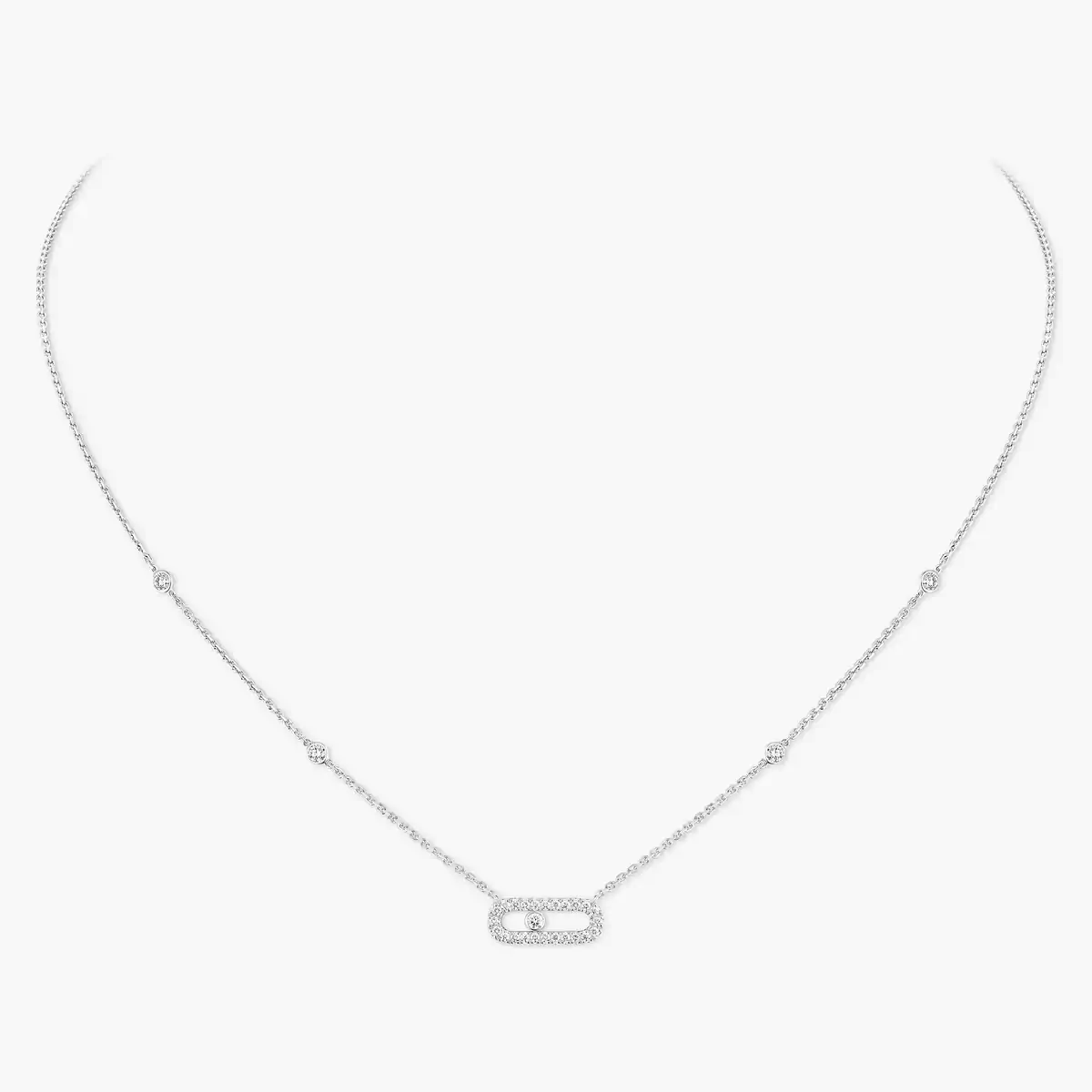 0.20ctw White Gold Diamond Pavé Necklace - Image 2