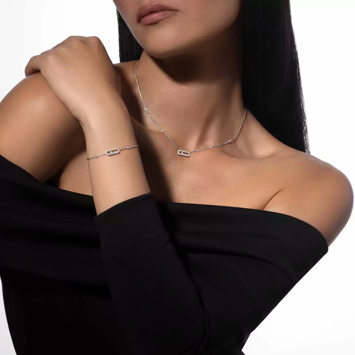 0.20ctw White Gold Diamond Pavé Necklace - Image 3