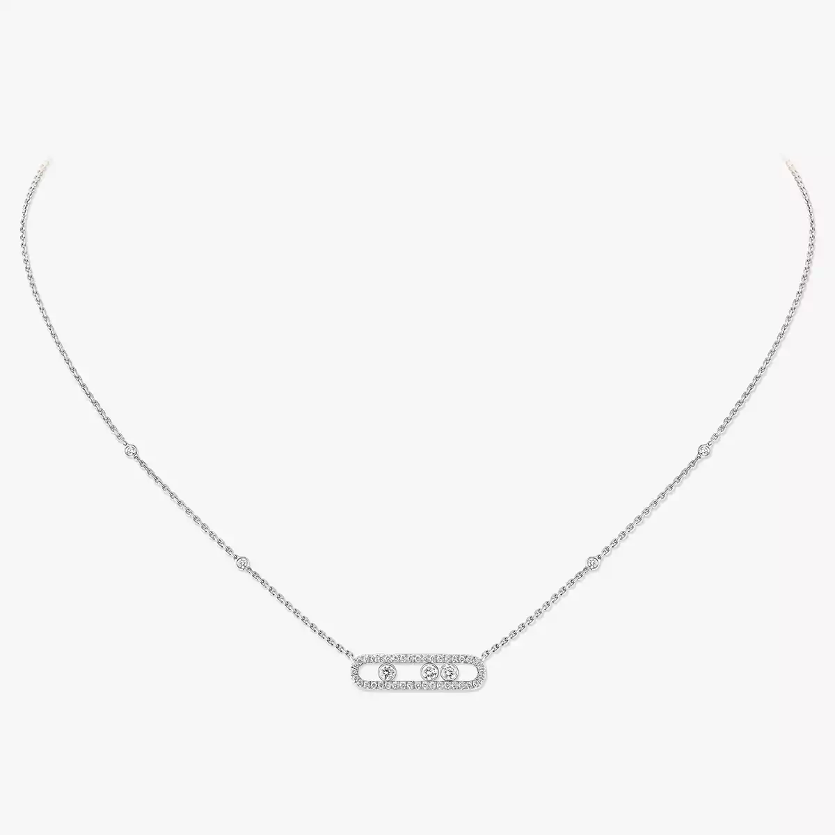 0.32ctw White Gold Diamond Pavé Necklace - Image 2