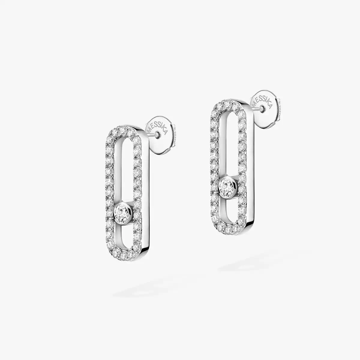 0.67ctw White Gold Diamond Pavé-Set Earrings - Image 2