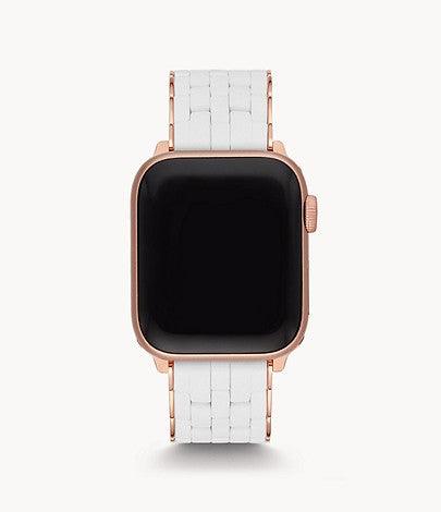 White Silicone-Wrapped Bracelet Band for Apple Watch® - Image 2
