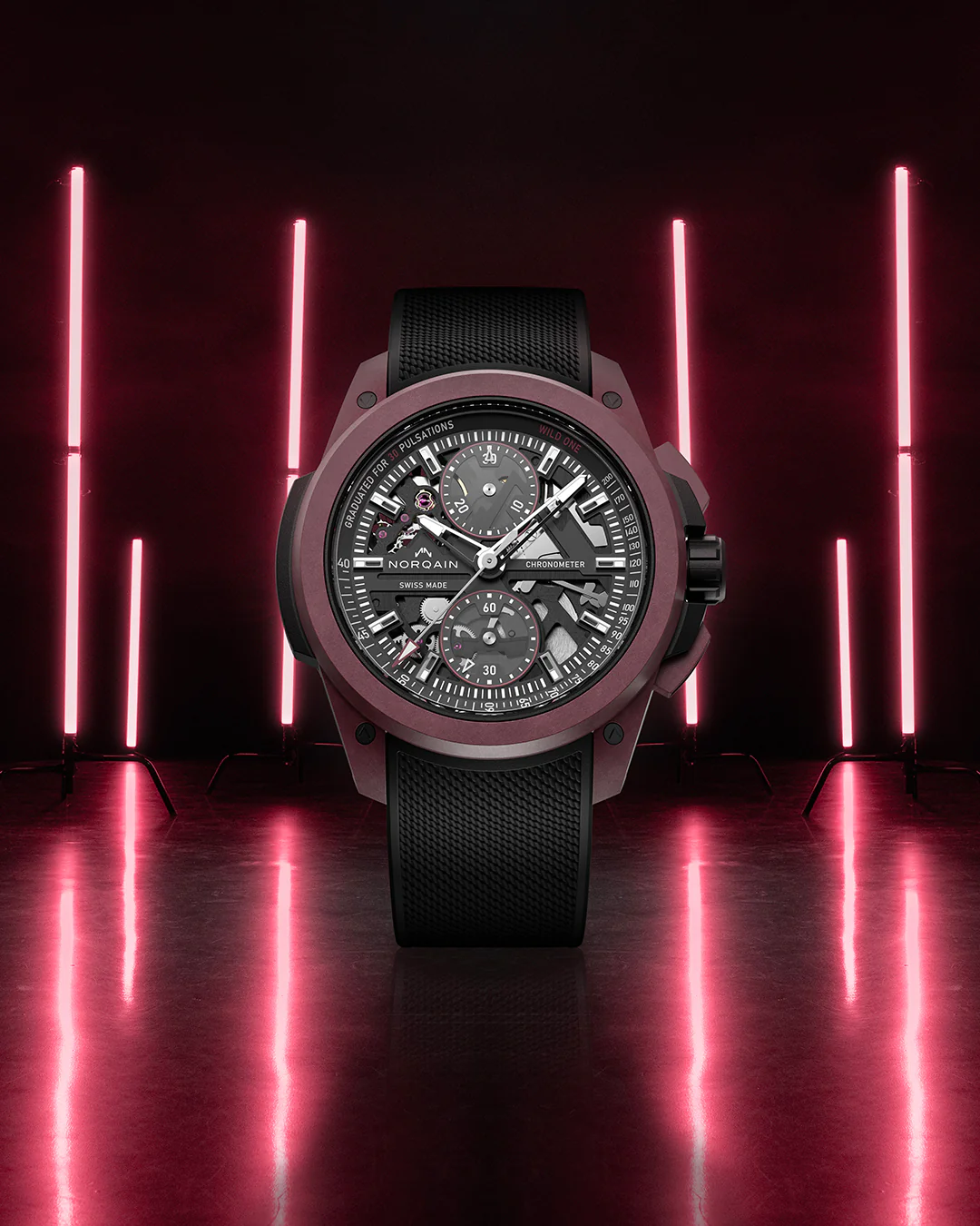 Wild ONE Skeleton Chrono Burgundy - Image 2