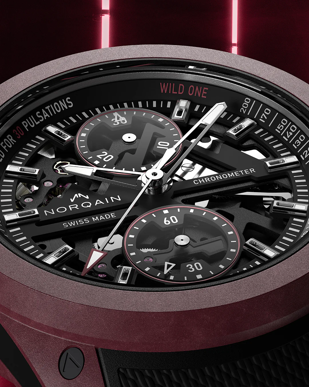 Wild ONE Skeleton Chrono Burgundy - Image 3