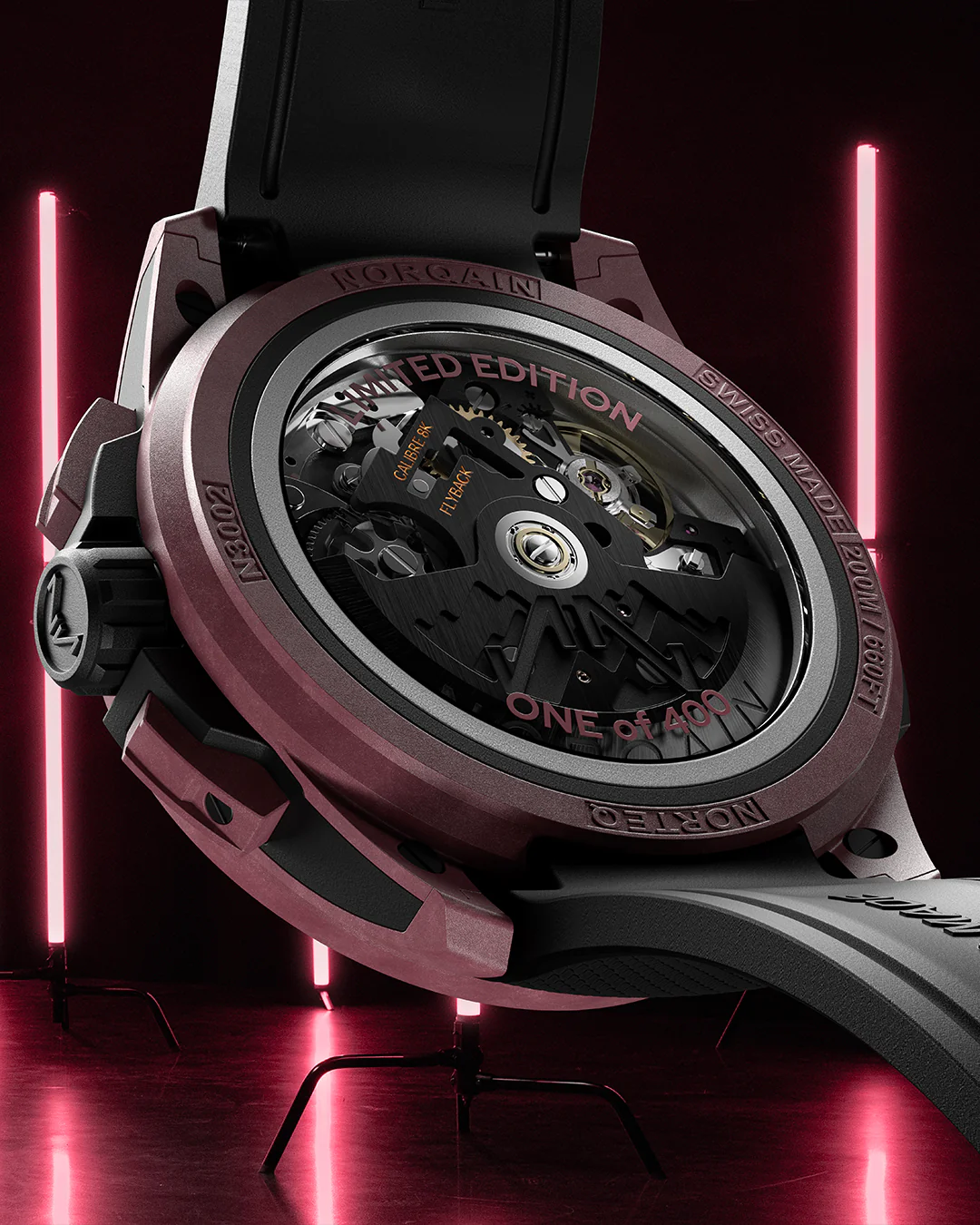 Wild ONE Skeleton Chrono Burgundy - Image 4
