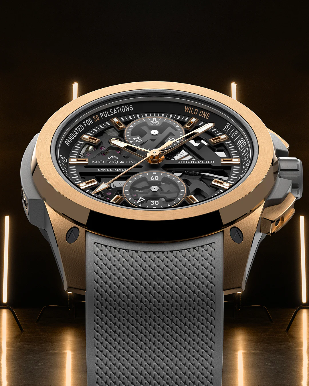 Wild ONE Skeleton Chrono Grey & Gold - Image 5