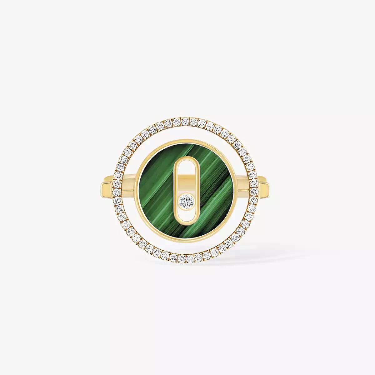 Yellow Gold Diamond & Malachite Ring - Image 2