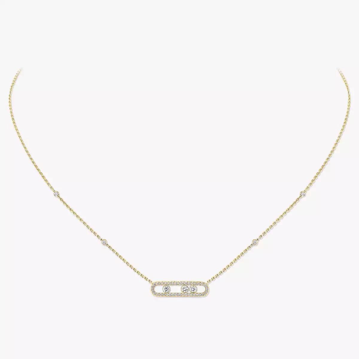 0.35ctw Yellow Gold Diamond Pavé Necklace - Image 2