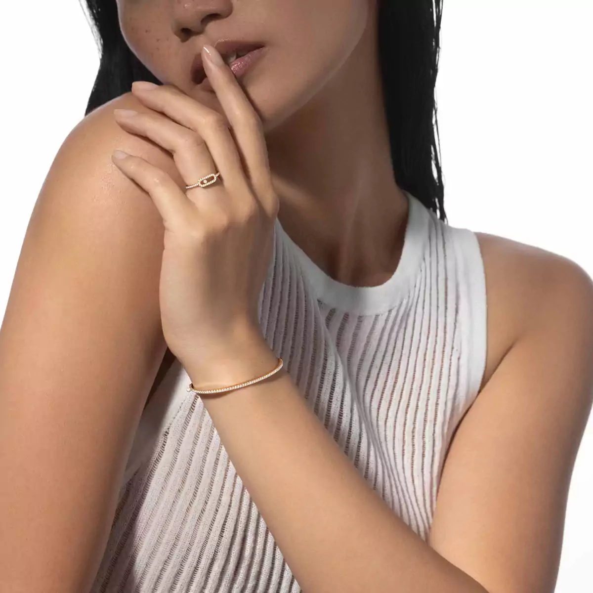 0.16ctw Yellow Gold Diamond Pavé Fashion Ring - Image 3