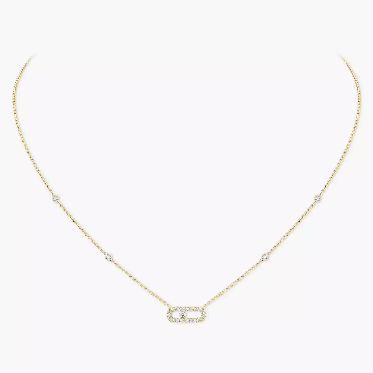 0.20ctw Yellow Gold Diamond Pavé Necklace - Image 2