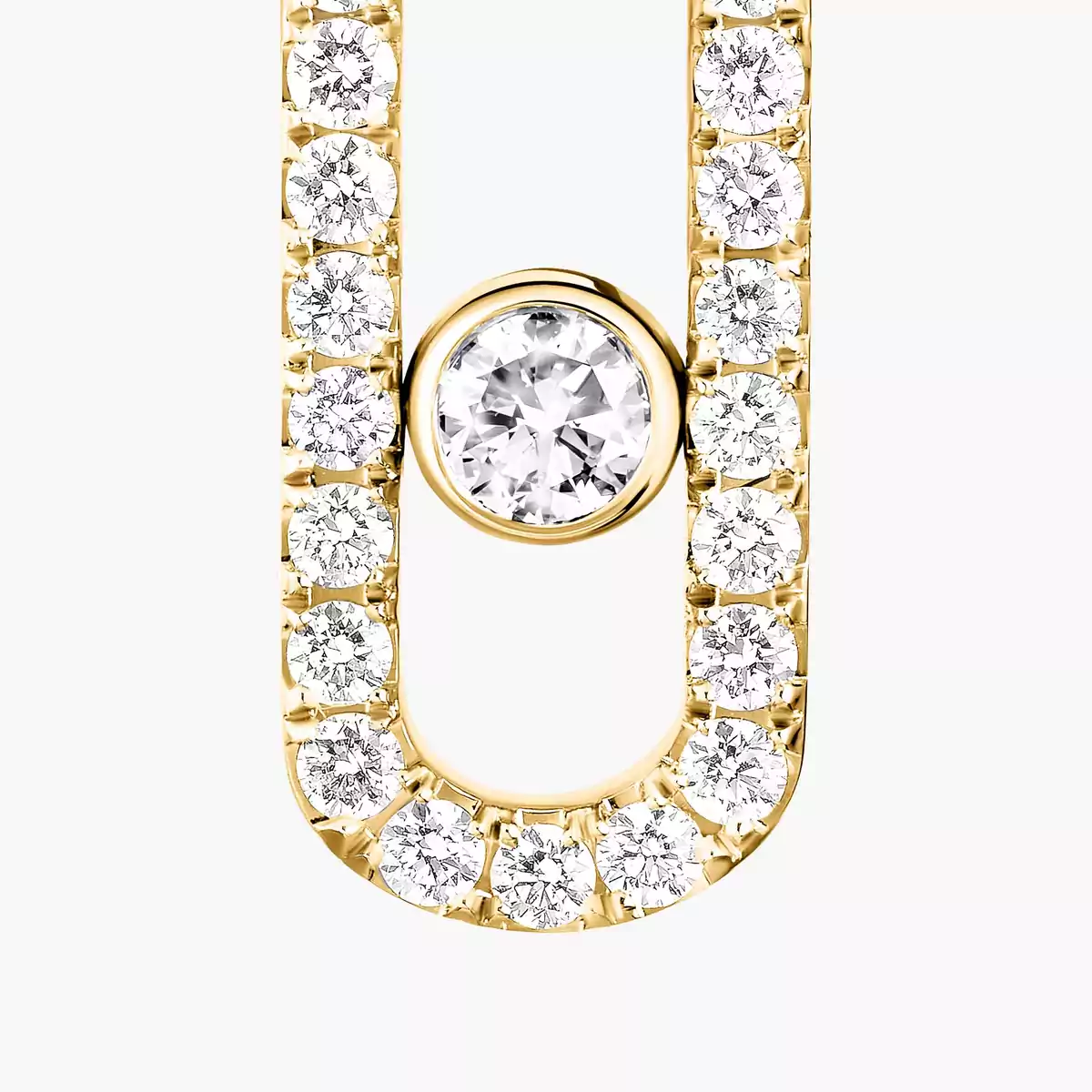 0.67ctw Yellow Gold Diamond Pavé-Set Earrings - Image 2
