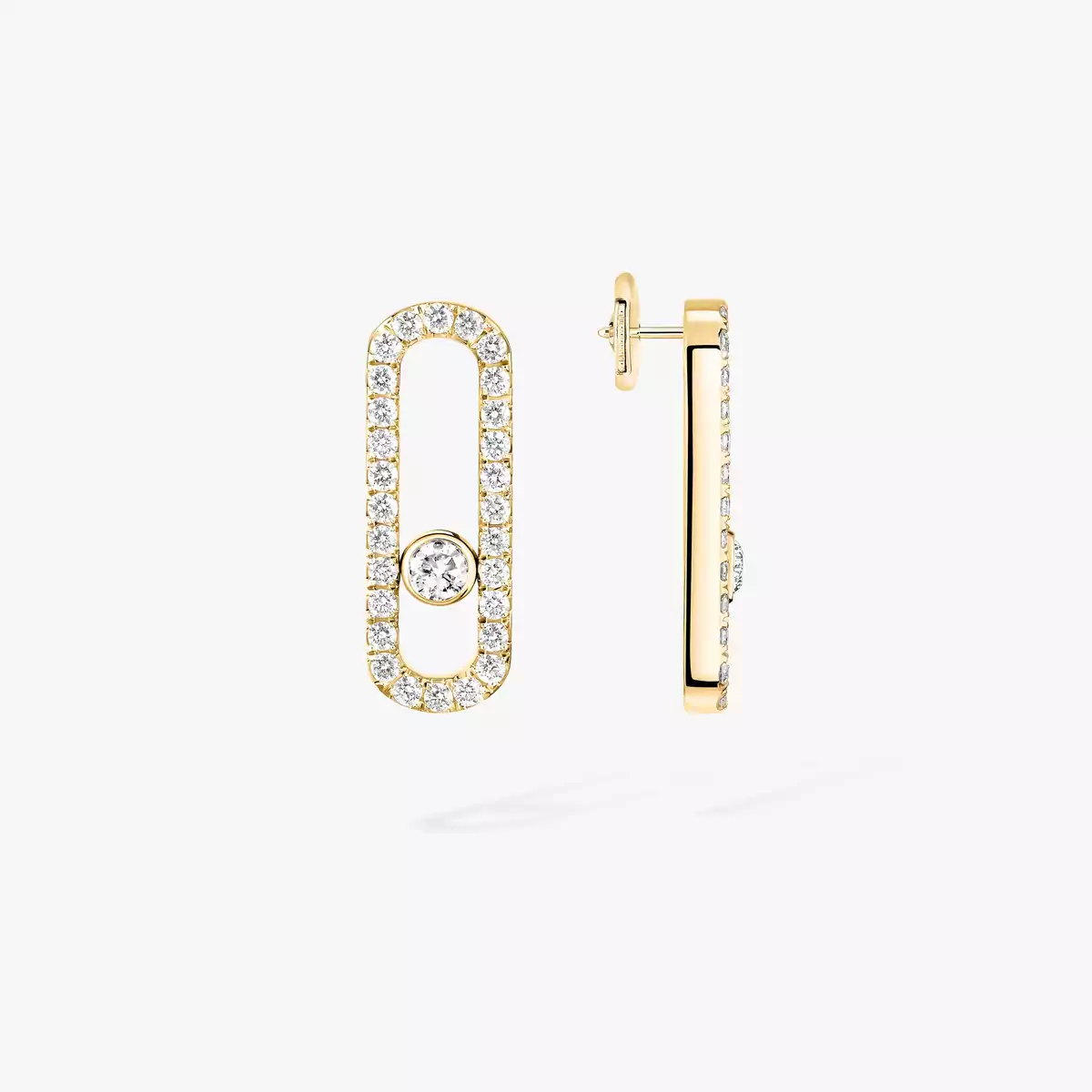 0.67ctw Yellow Gold Diamond Pavé-Set Earrings - Image 3