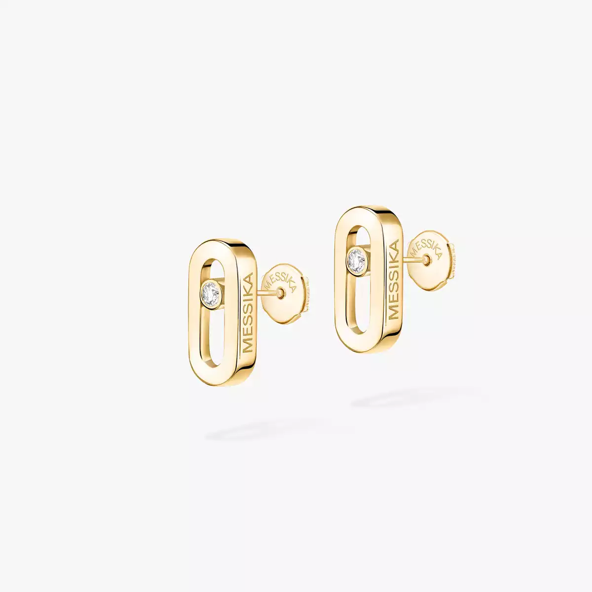 0.03ctw Yellow Gold Diamond Stud Earrings - Image 2