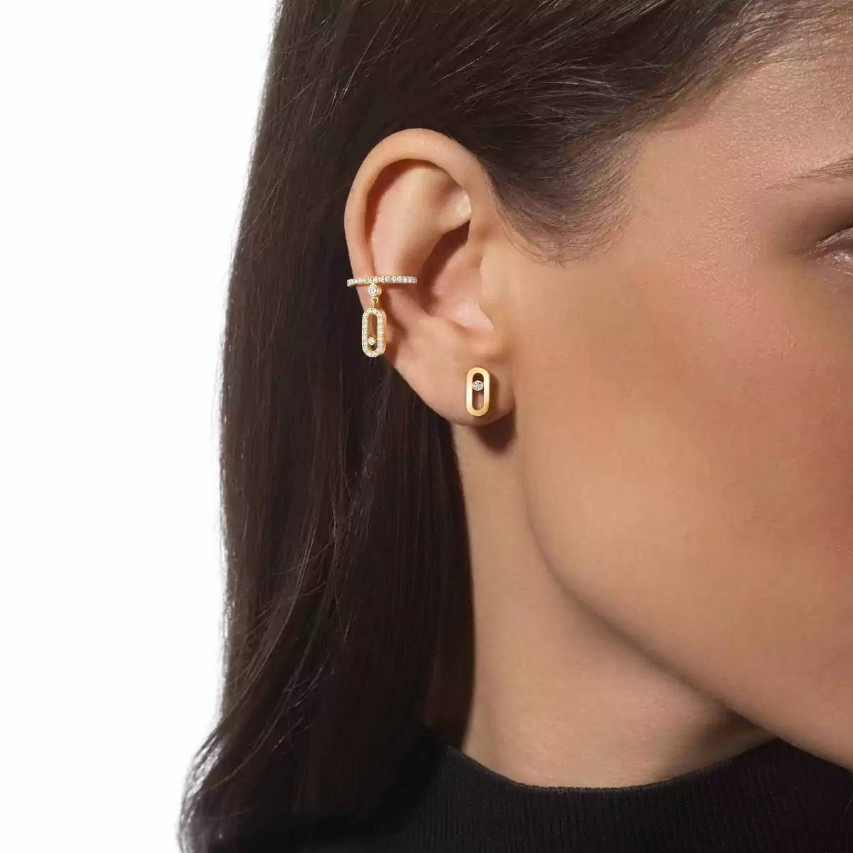 0.03ctw Yellow Gold Diamond Stud Earrings - Image 3