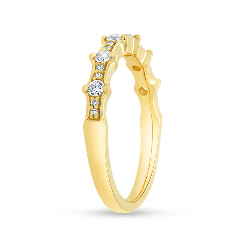 Yellow Gold Diamond Wedding Band/Stackable Ring - Image 2